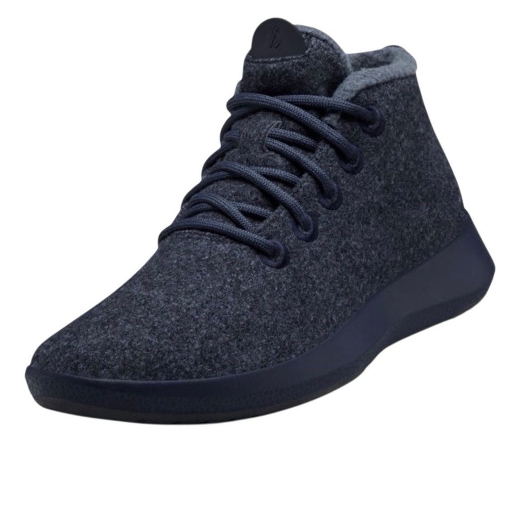 Allbirds Runner‎ Up Mizzle Sneakers Women Sz 8 Black High Top Wool Travel EUC